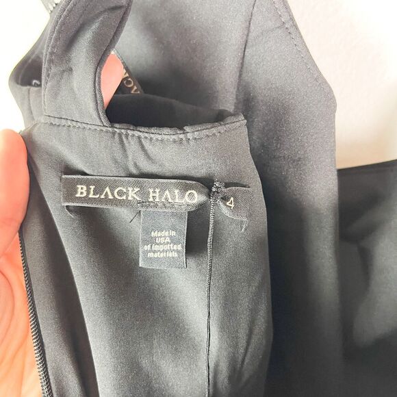 Black Halo NWOT Brew One-Shoulder Jumpsuit Black Size 4 - Picture 5 of 7